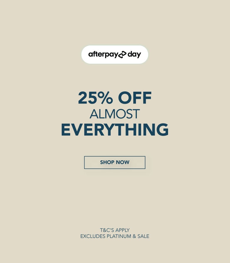 ADD ALT TEXT reads:Afterpay Day Sale. 20% off almost everything.