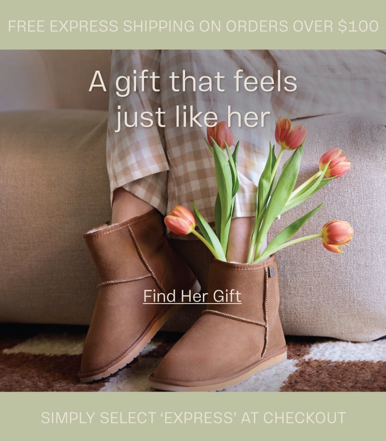 ADD ALT TEXT reads:Mother's Day. Spend $100 or more and we'll upgrade you to Free Express Shipping.