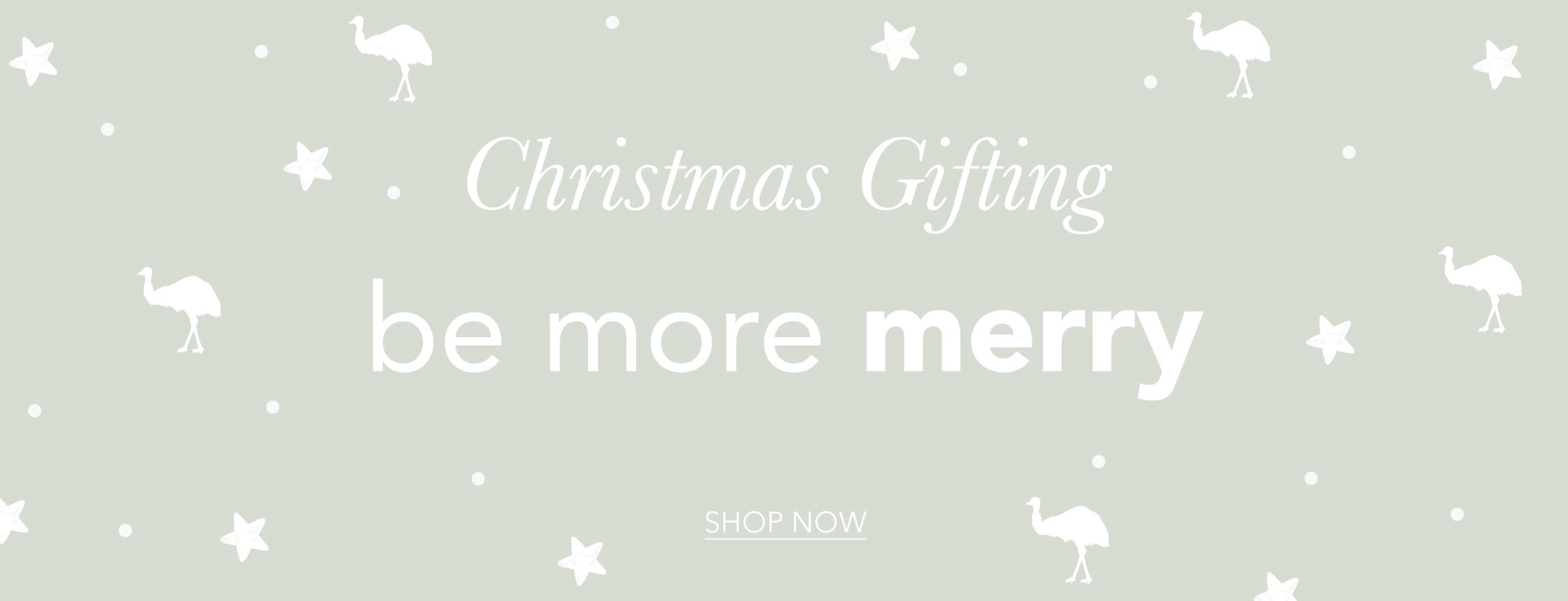 ADD ALT TEXT reads:Christmas Gifting. Be more merry, be more EMU.