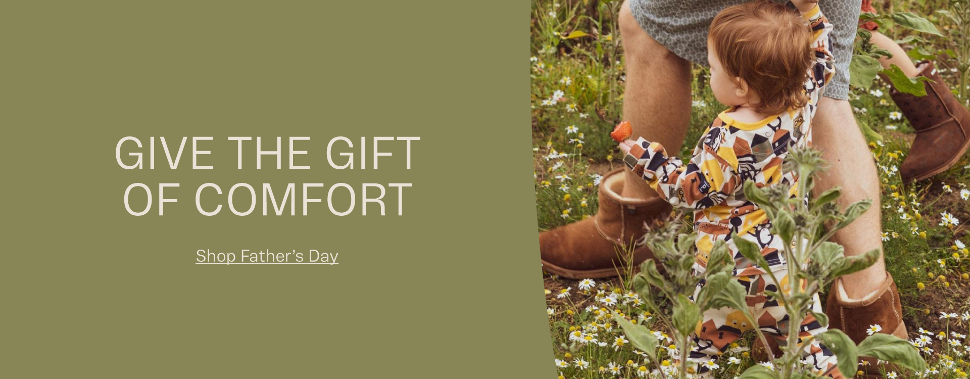 ADD ALT TEXT reads: Give the Gift of Comfort. Shop Father's Day.