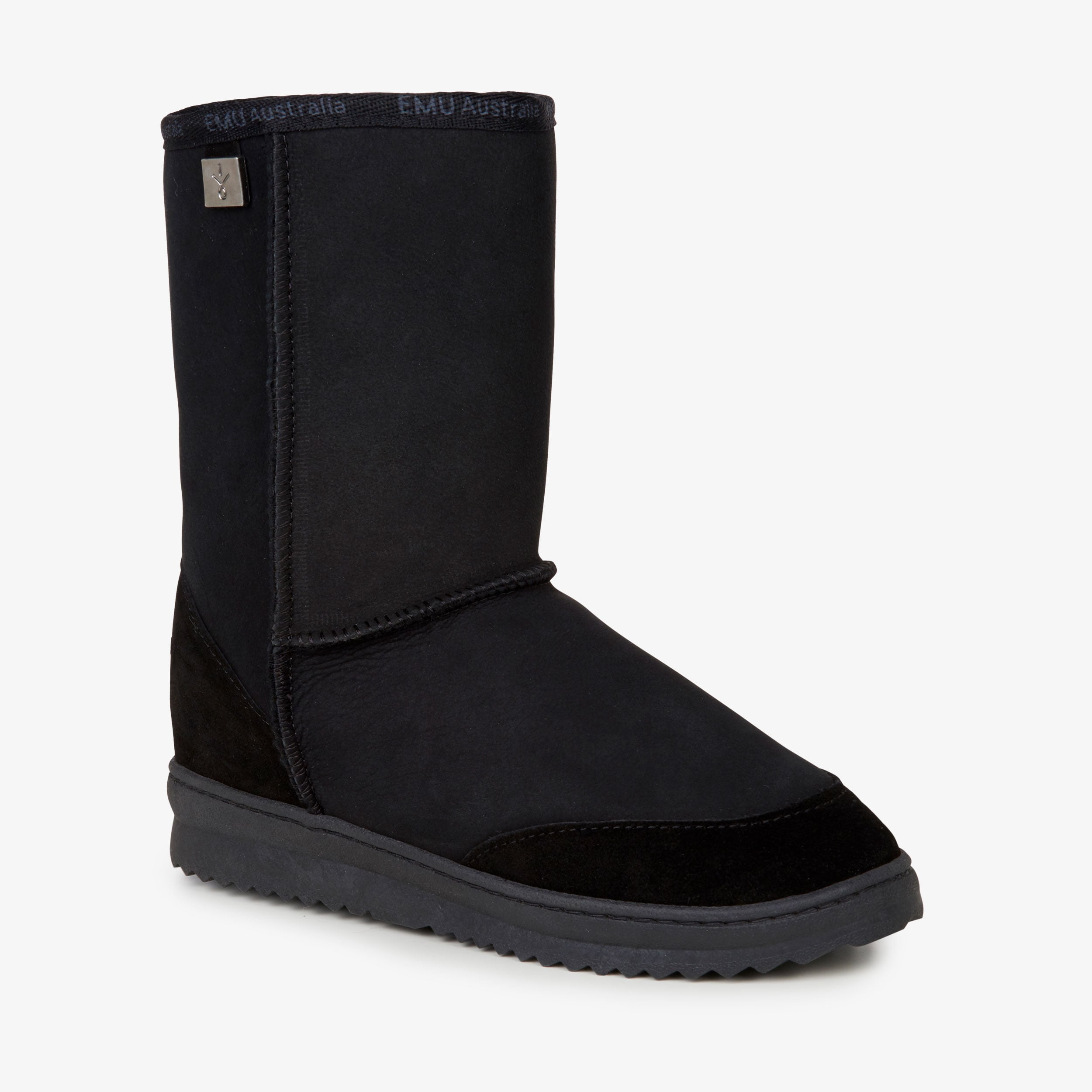EMU Australia Razorback Leather Sheepskin Lining Boots Men\'s Size 13 Black EMU Australia Puggle ankle boots for Kids Unisex - Black in  main image 3